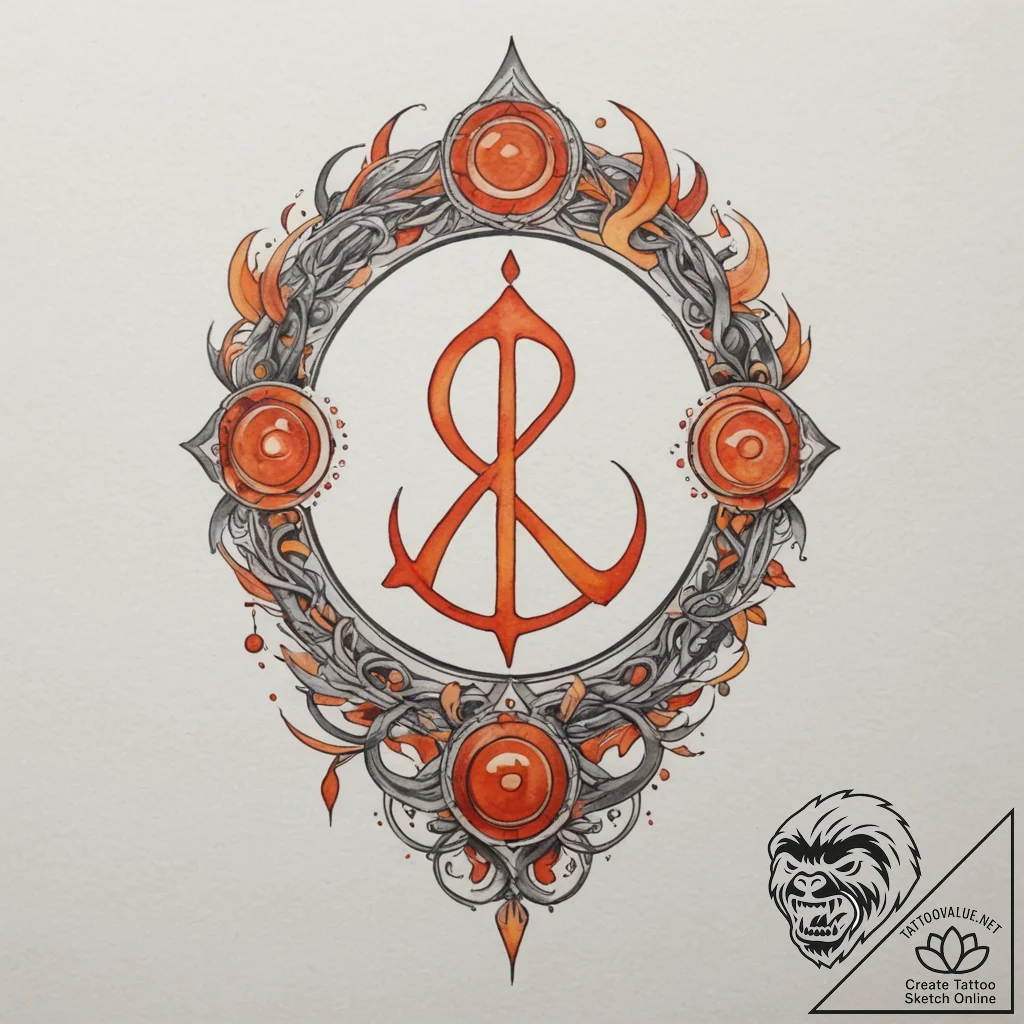 80. tattoo sketch: watercolor "sila" rune in... - tattoo sketch (№1754798048_0, 10.08.2025 03:54) — tattoovalue.net