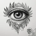 Tattoo sketch a hidden eye peering from behin… – tattoo sketch (№1754798246_0, 10.08.2025 03:57) — tattoovalue.net