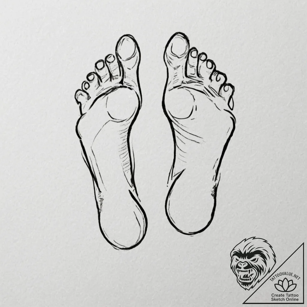 Tattoo design a stylized runner's footprint o... - tattoo sketch (№1754799236_0, 10.08.2025 04:13) — tattoovalue.net