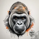 A silverback gorilla looking thoughtfully int… – tattoo sketch (№1754799830_0, 10.08.2025 04:23) — tattoovalue.net