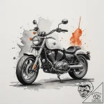 Motorcycle, tattoo line art, soft whip shadin… – tattoo sketch (№1754800819_0, 10.08.2025 04:40) — tattoovalue.net