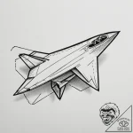 Paper airplane, tattoo line art, on a clean w… – tattoo sketch (№1754801019_0, 10.08.2025 04:43) — tattoovalue.net