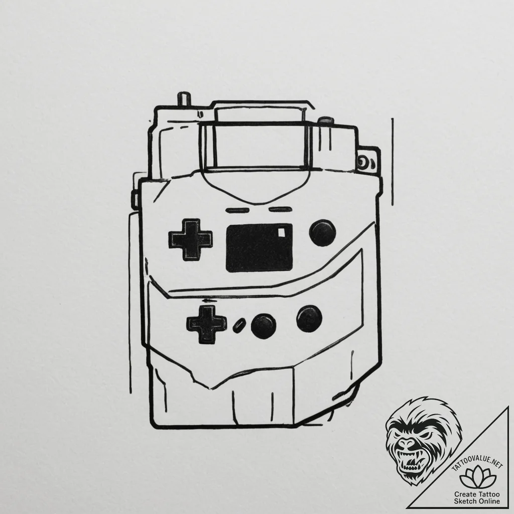 Tattoo design a cartridge of a classic video... - tattoo sketch (№1754802012_0, 10.08.2025 05:00) — tattoovalue.net