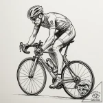 A shot of a professional cyclist in a peloton… – tattoo sketch (№1754803599_0, 10.08.2025 05:26) — tattoovalue.net
