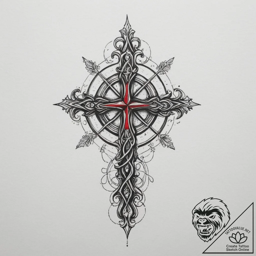 Tattoo design a minimalist 'quest' icon linew... - tattoo sketch (№1754825609_0, 10.08.2025 11:33) — tattoovalue.net