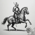 Knight jousting, tattoo sketch design, dotwor… – tattoo sketch (№1754826212_0, 10.08.2025 11:43) — tattoovalue.net
