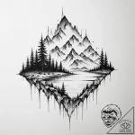Tattoo design a glitching landscape that melt… – tattoo sketch (№1754827610_0, 10.08.2025 12:06) — tattoovalue.net