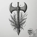 Tattoo sketch: perun’s stylized war axe, crac… – tattoo sketch (№1754828014_0, 10.08.2025 12:13) — tattoovalue.net