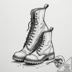 Tattoo design a pair of combat boots, scuffed… – tattoo sketch (№1754828418_0, 10.08.2025 12:20) — tattoovalue.net