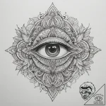 Tattoo design a quiet, focused eye with unwav… – tattoo sketch (№1754828618_0, 10.08.2025 12:23) — tattoovalue.net