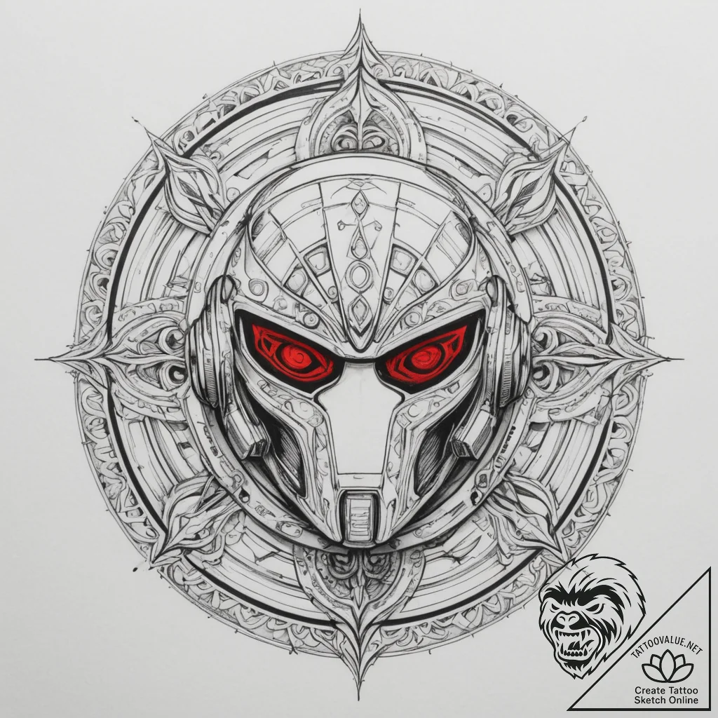 Tattoo sketch a stylized crosshair targeting... - tattoo sketch (№1754828818_0, 10.08.2025 12:26) — tattoovalue.net