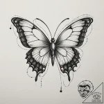 Tattoo design a minimalist butterfly with dot… – tattoo sketch (№1754830220_0, 10.08.2025 12:50) — tattoovalue.net