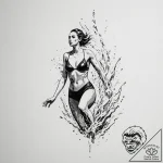 Tattoo design a powerful swimmer’s silhouette… – tattoo sketch (№1754831837_0, 10.08.2025 13:17) — tattoovalue.net