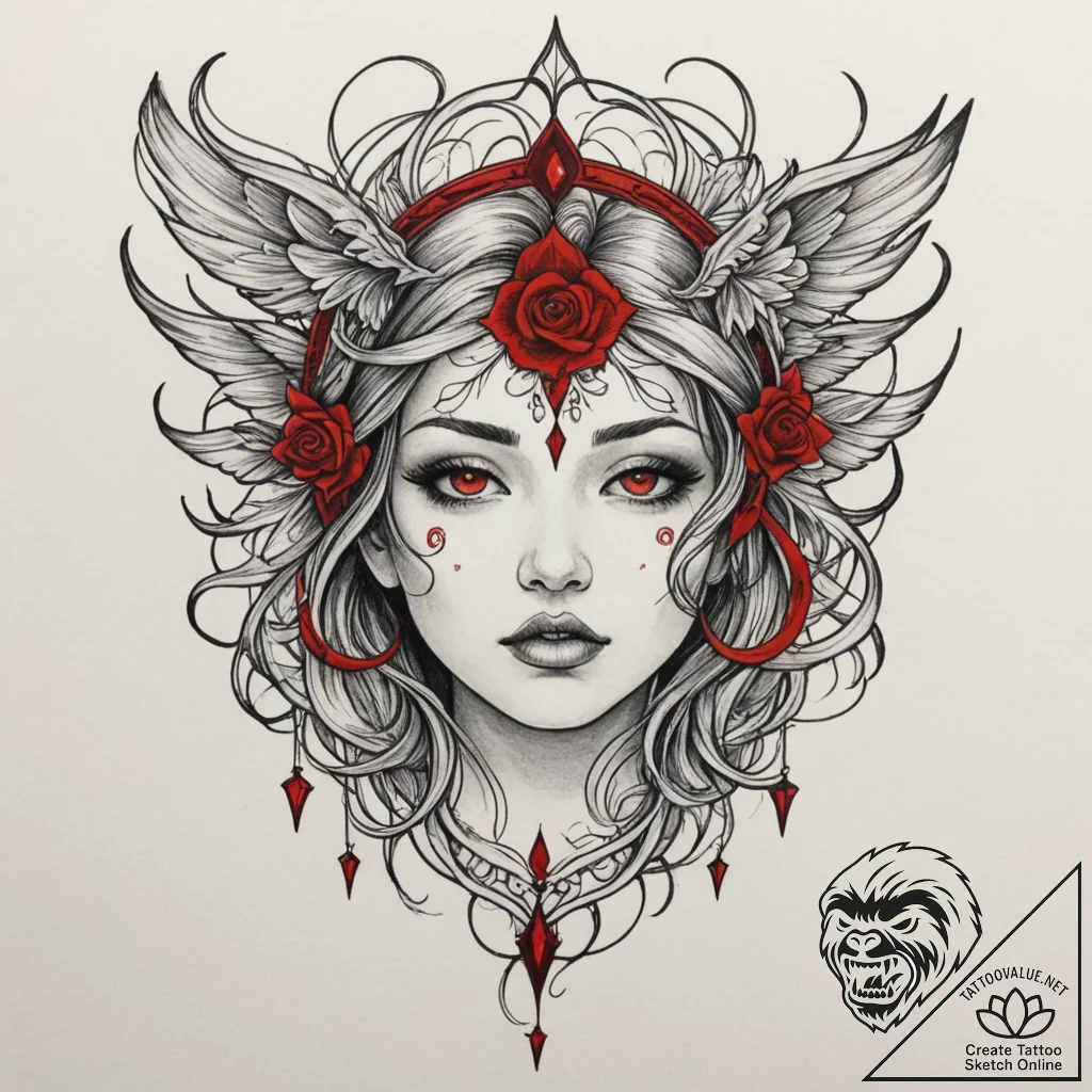 Ray, artistic tattoo sketch, neo traditional... - tattoo sketch (№1754832236_0, 10.08.2025 13:23) — tattoovalue.net