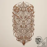 Hieroglyph, tattoo flash sheet design, sepia… – tattoo sketch (№1754832436_0, 10.08.2025 13:27) — tattoovalue.net