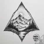The view from inside a tent, looking out at a… – tattoo sketch (№1754832837_0, 10.08.2025 13:33) — tattoovalue.net