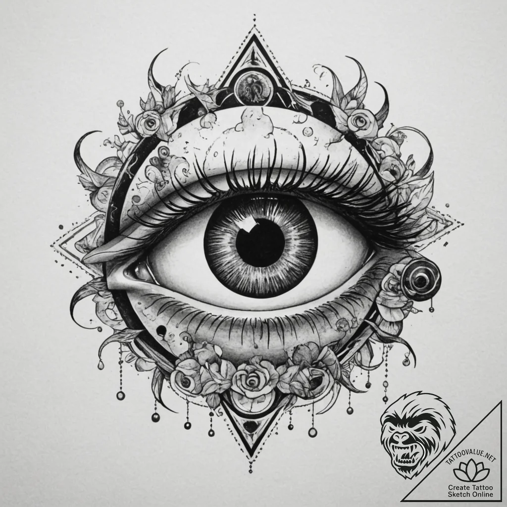 Tattoo design a zodiac animal's eye, highly d... - tattoo sketch (№1754833839_0, 10.08.2025 13:50) — tattoovalue.net