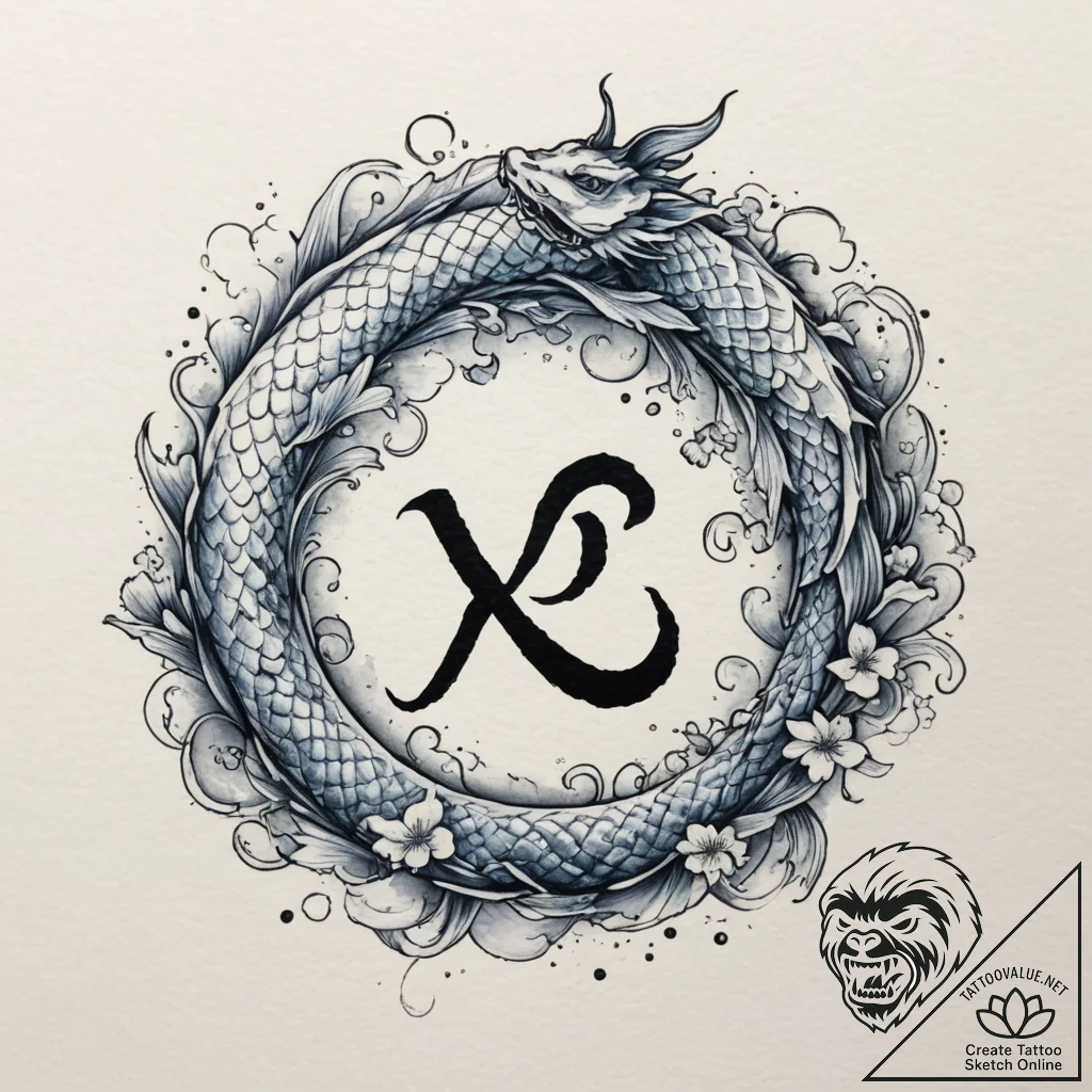 92. tattoo design: a "vetar" rune blending in... - tattoo sketch (№1754834041_0, 10.08.2025 13:54) — tattoovalue.net