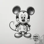 Mickey mouse, concept art for tattoo, soft wh… – tattoo sketch (№1754834637_0, 10.08.2025 14:03) — tattoovalue.net