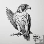 Falcon – tattoo sketch (№1754835235_0, 10.08.2025 14:13) — tattoovalue.net