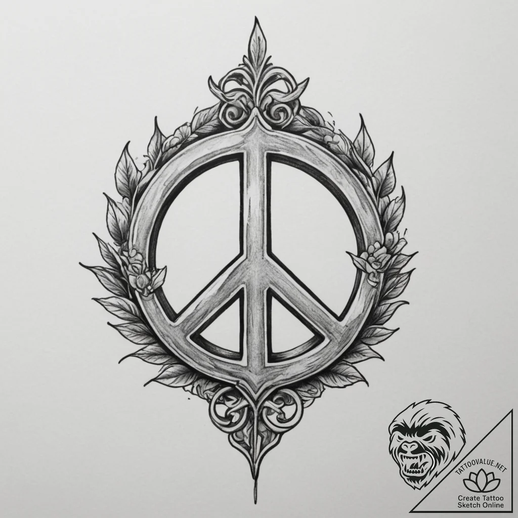 р сѓрѕр° рњрёсђ (world, peace, inner self), a... - tattoo sketch (№1754835435_0, 10.08.2025 14:17) — tattoovalue.net