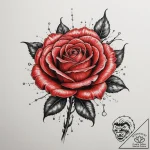 Tattoo design a single, vibrant red rose, ful… – tattoo sketch (№1754835833_0, 10.08.2025 14:23) — tattoovalue.net