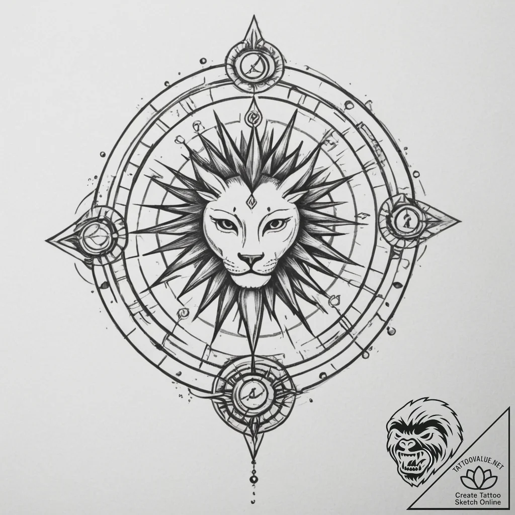 Tattoo sketch a zodiac symbol appearing as a... - tattoo sketch (№1754836031_0, 10.08.2025 14:27) — tattoovalue.net