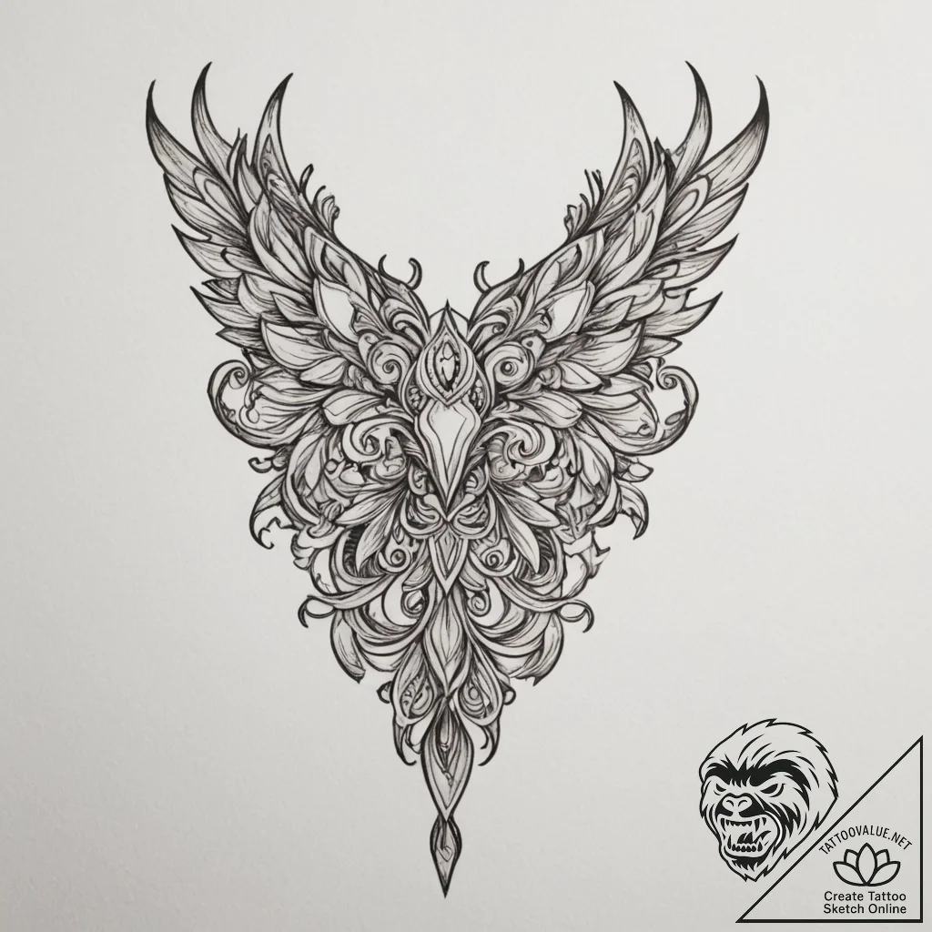 Tattoo design a neck with a delicate line res... - tattoo sketch (№1754838041_0, 10.08.2025 15:00) — tattoovalue.net