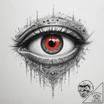 Tattoo sketch a robot’s eye with a red glow a… – tattoo sketch (№1754838241_0, 10.08.2025 15:04) — tattoovalue.net