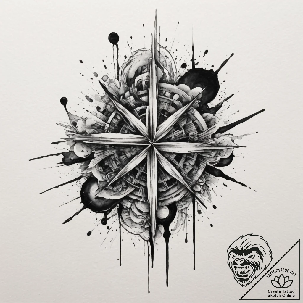 Tattoo design an abstract "flow state" where... - tattoo sketch (№1754840044_0, 10.08.2025 15:34) — tattoovalue.net