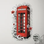 An old-fashioned red telephone box on a londo… – tattoo sketch (№1754840848_0, 10.08.2025 15:47) — tattoovalue.net