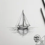 Tattoo sketch a small sailboat on one, the oc… – tattoo sketch (№1754841249_0, 10.08.2025 15:54) — tattoovalue.net
