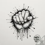 Tattoo sketch a stylized fist punching throug… – tattoo sketch (№1754841446_0, 10.08.2025 15:57) — tattoovalue.net