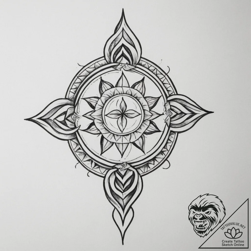 Tattoo sketch a symbol representing a persona... - tattoo sketch (№1754841645_0, 10.08.2025 16:00) — tattoovalue.net