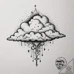 Tattoo design a delicate cloud with tiny star… – tattoo sketch (№1754843445_0, 10.08.2025 16:30) — tattoovalue.net