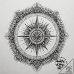 Sundial, concept art for tattoo, on a clean w… – tattoo sketch (№1754844241_0, 10.08.2025 16:44) — tattoovalue.net