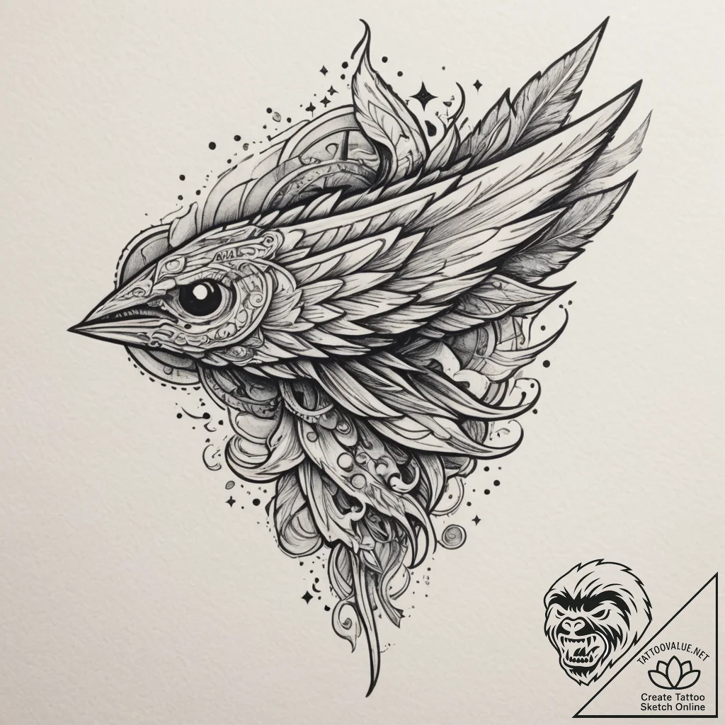 Comet, ink illustration for tattoo, clean lin... - tattoo sketch (№1754844839_0, 10.08.2025 16:53) — tattoovalue.net