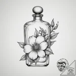 Tattoo sketch a delicate perfume bottle with… – tattoo sketch (№1754845235_0, 10.08.2025 17:00) — tattoovalue.net