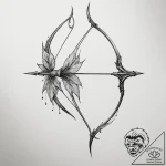 Tattoo design a stylized elven bow with an ar… – tattoo sketch (№1754845828_0, 10.08.2025 17:10) — tattoovalue.net