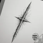 Spear, tattoo drawing outline, on a clean whi… – tattoo sketch (№1754846224_0, 10.08.2025 17:17) — tattoovalue.net