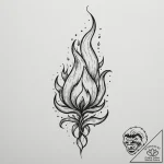 Flame – tattoo sketch (№1754846423_0, 10.08.2025 17:20) — tattoovalue.net