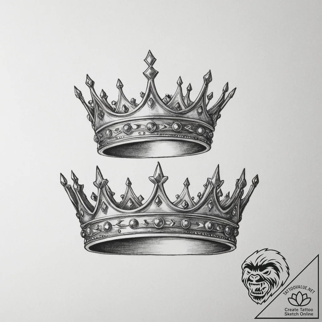 Tattoo sketch a simple, elegant crown on one... - tattoo sketch (№1754846821_0, 10.08.2025 17:27) — tattoovalue.net