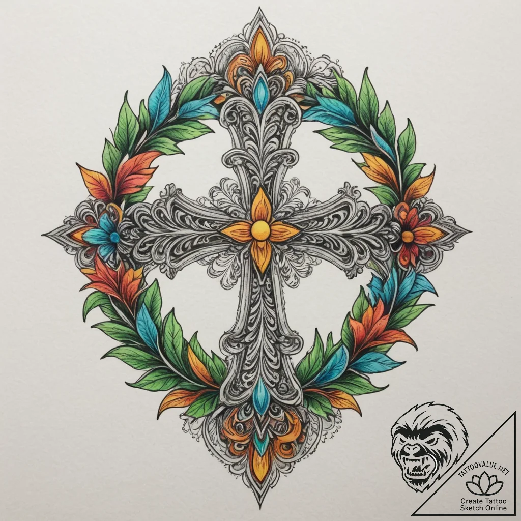 Laurel wreath, tattoo line art, ornamental ta... - tattoo sketch (№1754848016_0, 10.08.2025 17:46) — tattoovalue.net