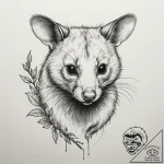 Possum, tattoo line art, linework tattoo styl… – tattoo sketch (№1754848413_0, 10.08.2025 17:53) — tattoovalue.net