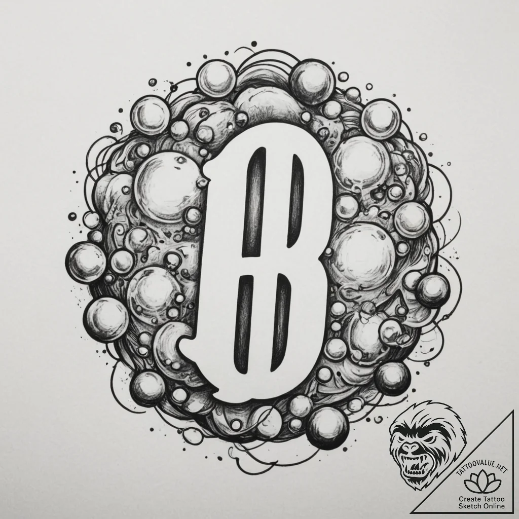 Tattoo sketch a child's initial in a bubble.,... - tattoo sketch (№1754849209_0, 10.08.2025 18:06) — tattoovalue.net