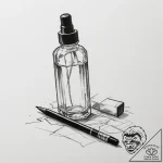 A spilled bottle of red nail polish on a whit… – tattoo sketch (№1754850207_0, 10.08.2025 18:23) — tattoovalue.net