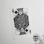 A person performing a magic trick with a deck… – tattoo sketch (№1754851214_0, 10.08.2025 18:40) — tattoovalue.net