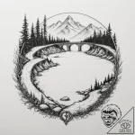 73. tattoo sketch: a “raduga” rune integrated… – tattoo sketch (№1754853818_0, 10.08.2025 19:23) — tattoovalue.net