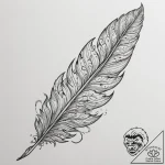 Tattoo design a detailed feather with every b… – tattoo sketch (№1754854023_0, 10.08.2025 19:27) — tattoovalue.net
