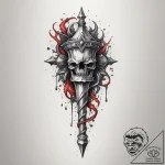 Tattoo sketch a medieval mace with a simple,… – tattoo sketch (№1754854625_0, 10.08.2025 19:37) — tattoovalue.net